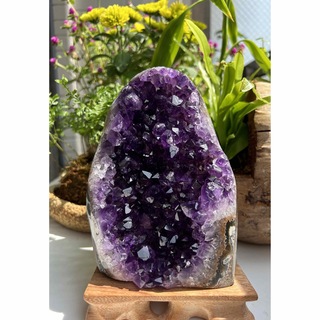 超綺麗　高品質　ウルグアイ産アメジストドームクラスター 濃紫　天然石　原石