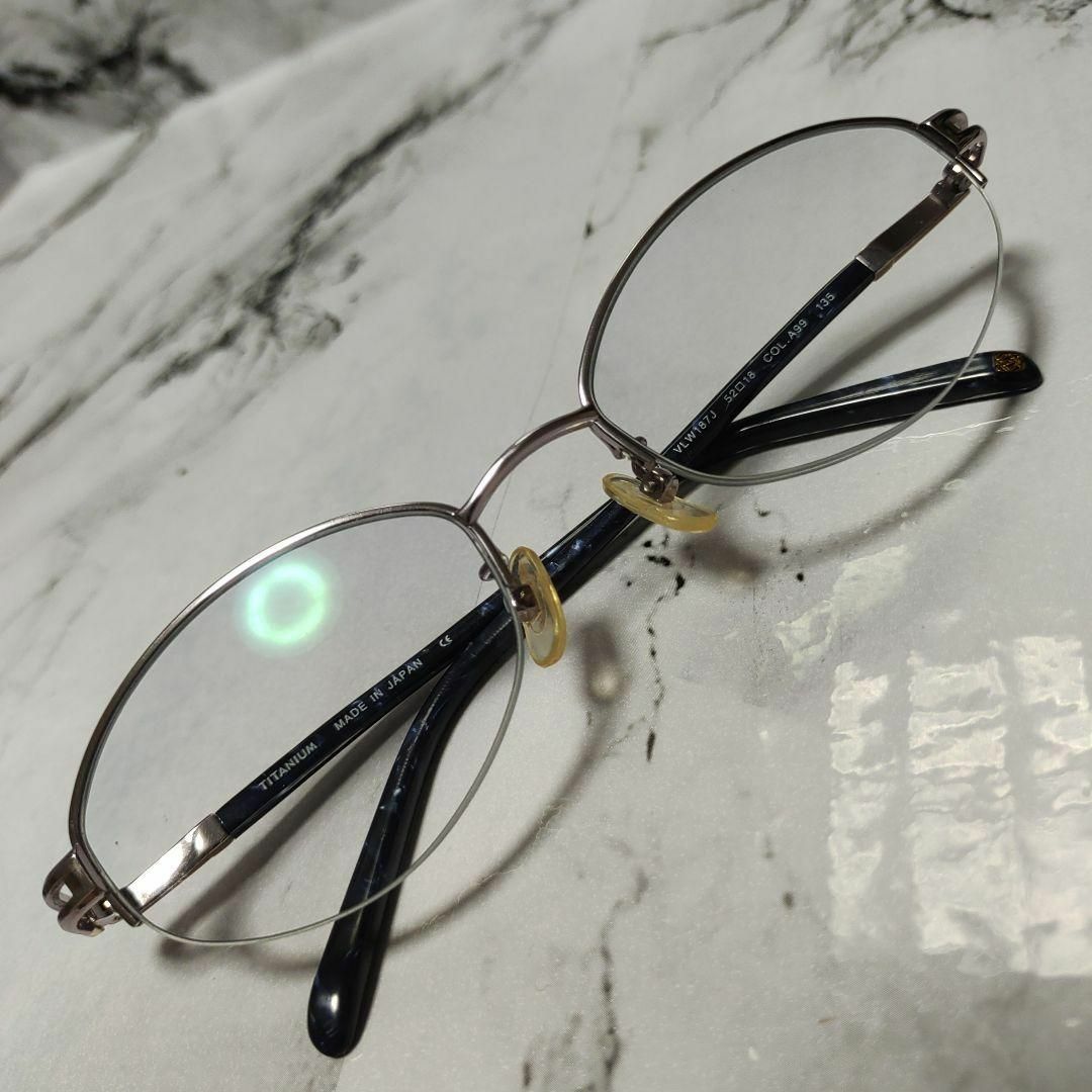 1852超美品　ロエベ　187　眼鏡　メガネ　度あり強　青　アンバー　カジュアル