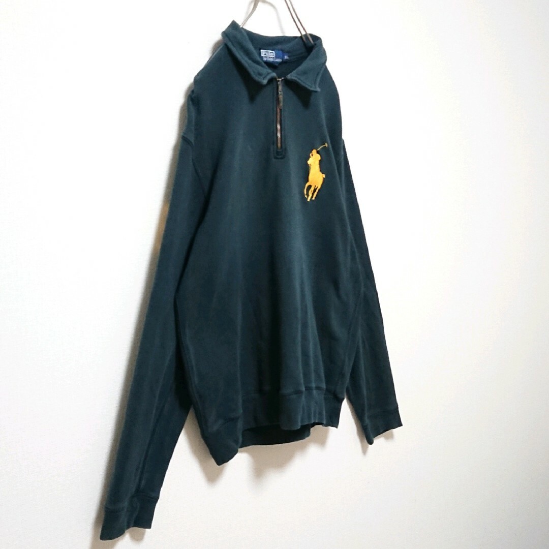 ポロバイ ラルフローレン ビックポニー 刺繍 ロゴ ハーフジップ スウェット