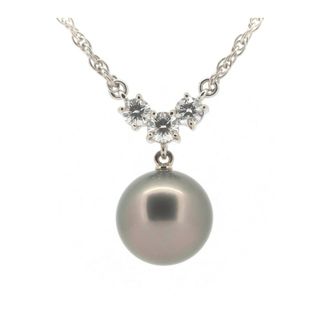 ミキモト(MIKIMOTO)の目立った傷や汚れなし ミキモト パール ダイヤモンド ネックレス 11.0ミリ 0.39ct K18WG(18金 ホワイトゴールド)(ネックレス)