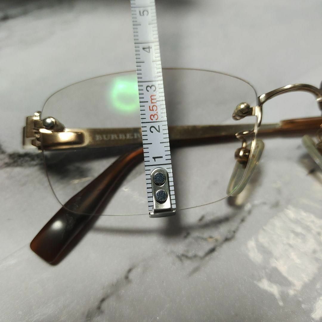 1858美品 バーバリー 1089 眼鏡 メガネ 度強 ノバチェック リムレス-
