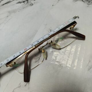 1858美品　バーバリー　1089　眼鏡　メガネ　度強　ノバチェック　リムレス