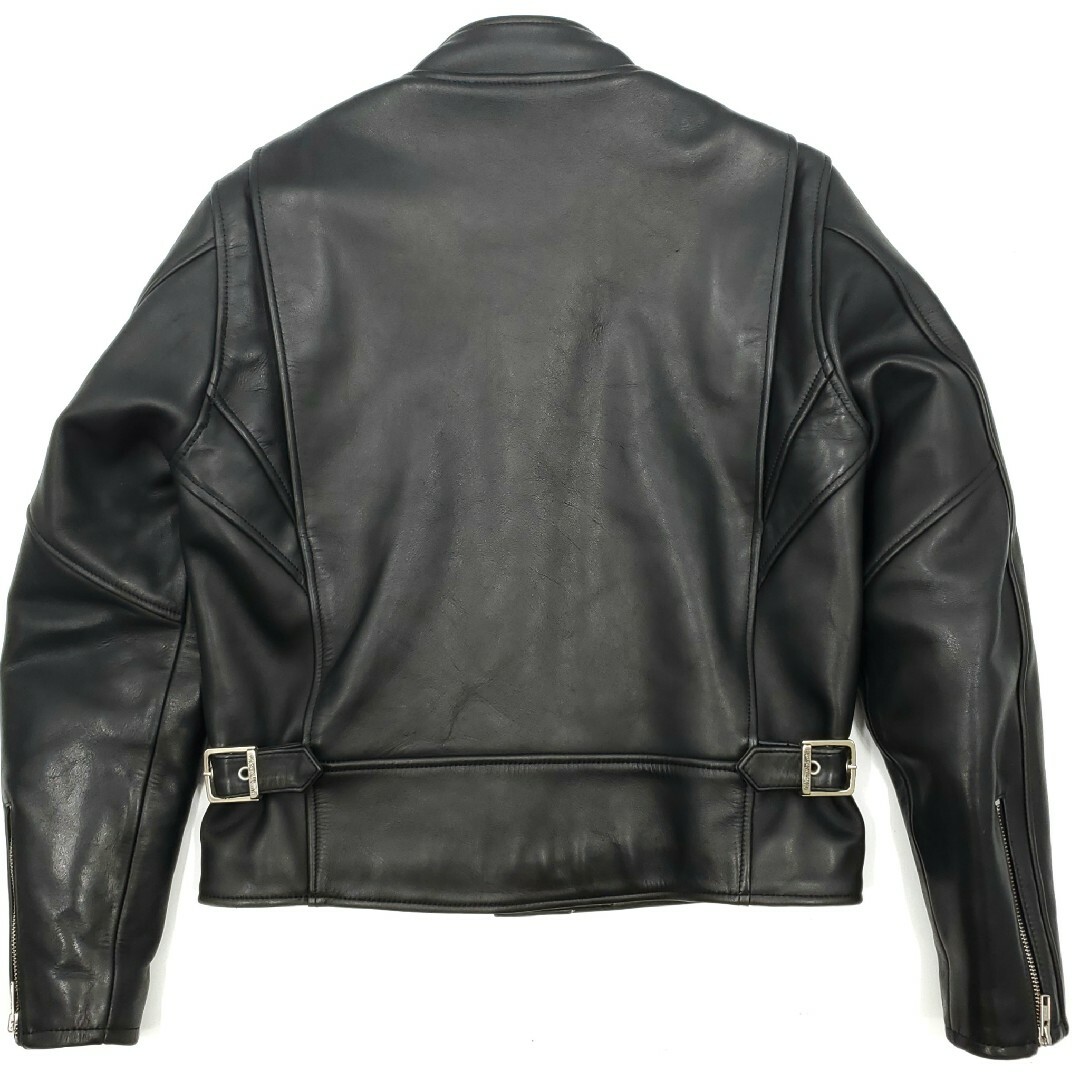 Harley Davidson(ハーレーダビッドソン)の肉厚牛革◆HARLEY-DAVIDSON◆レザーライダースジャケット黒M719 メンズのジャケット/アウター(ライダースジャケット)の商品写真
