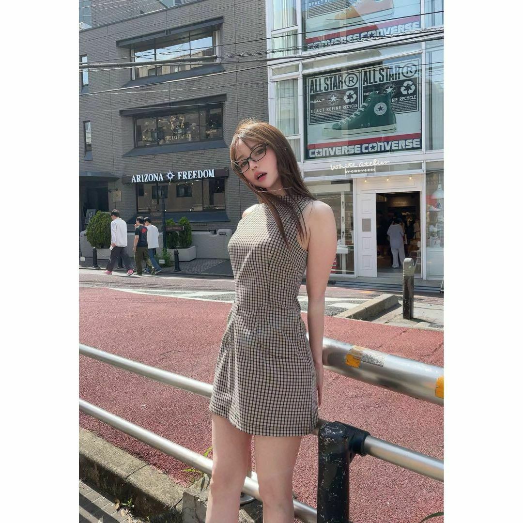 入手困難 完売品 ANDMARY ナタリーチェックミニドレス ベージュ 入手困難 完売品 ANDMARY ナタリーチェックミニドレス ベージュ