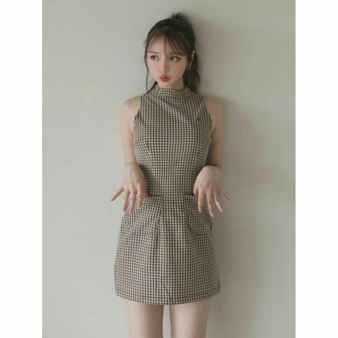 入手困難 完売品 ANDMARY ナタリーチェックミニドレス ベージュ 入手困難 完売品 ANDMARY ナタリーチェックミニドレス ベージュ