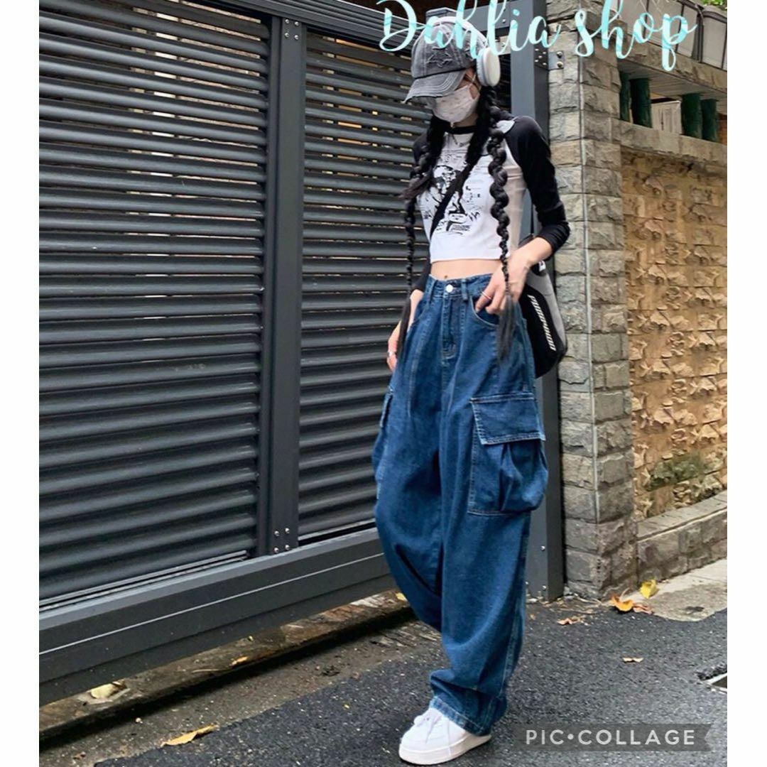 秋冬コーデ❤️カーゴパンツ レディース デニムパンツ 大きめ オーバーサイズ | フリマアプリ ラクマ 秋冬コーデ❤️カーゴパンツ レディース デニムパンツ 大きめ オーバーサイズ