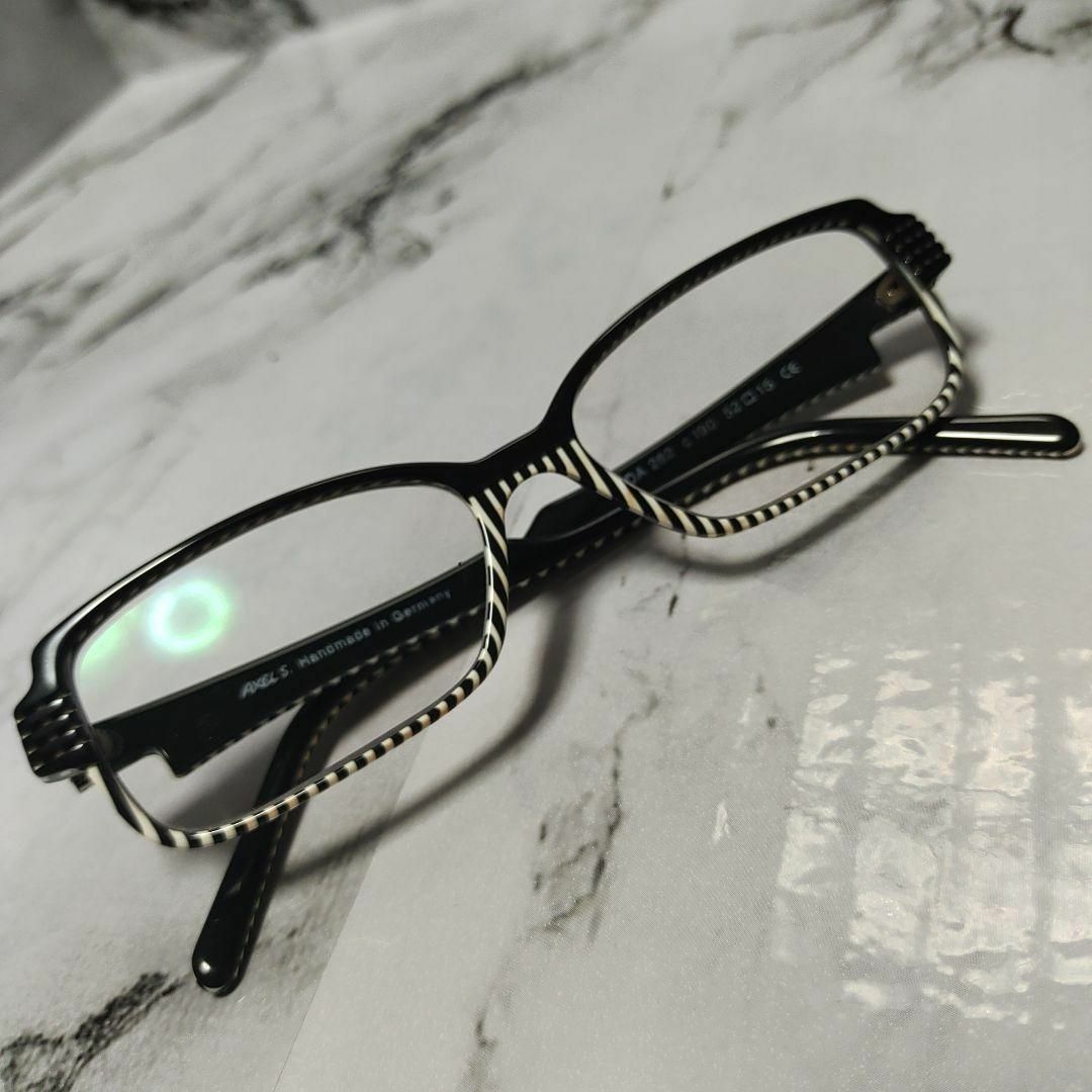1860超美品　アクセル　262　メガネ　眼鏡　度あり強　ゼブラ　ユニセックス