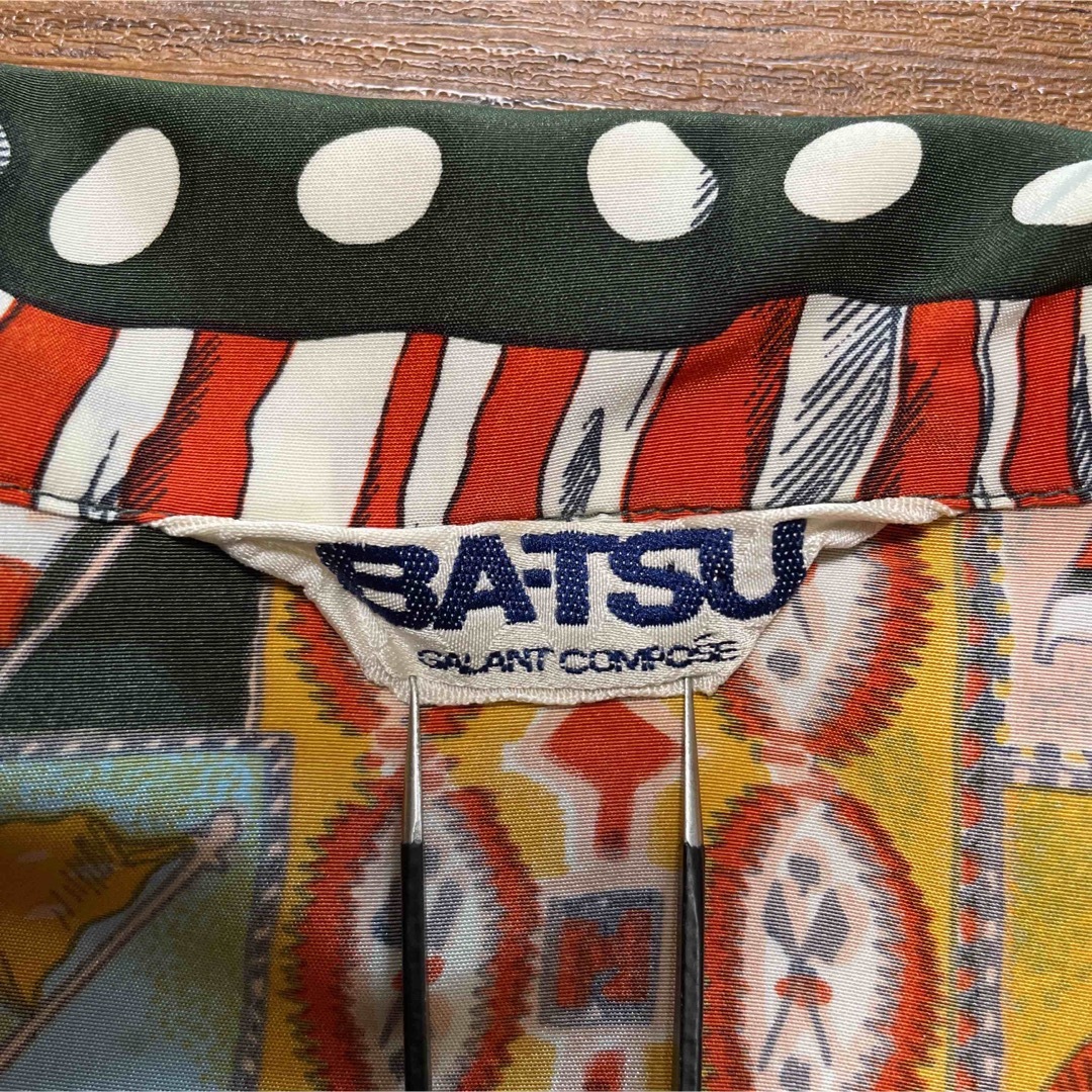 BA-TSU(バツ)の希少！70s 総柄シャツ　オープンカラーシャツ　『BA-TSU』バツ　万国旗　 メンズのトップス(シャツ)の商品写真