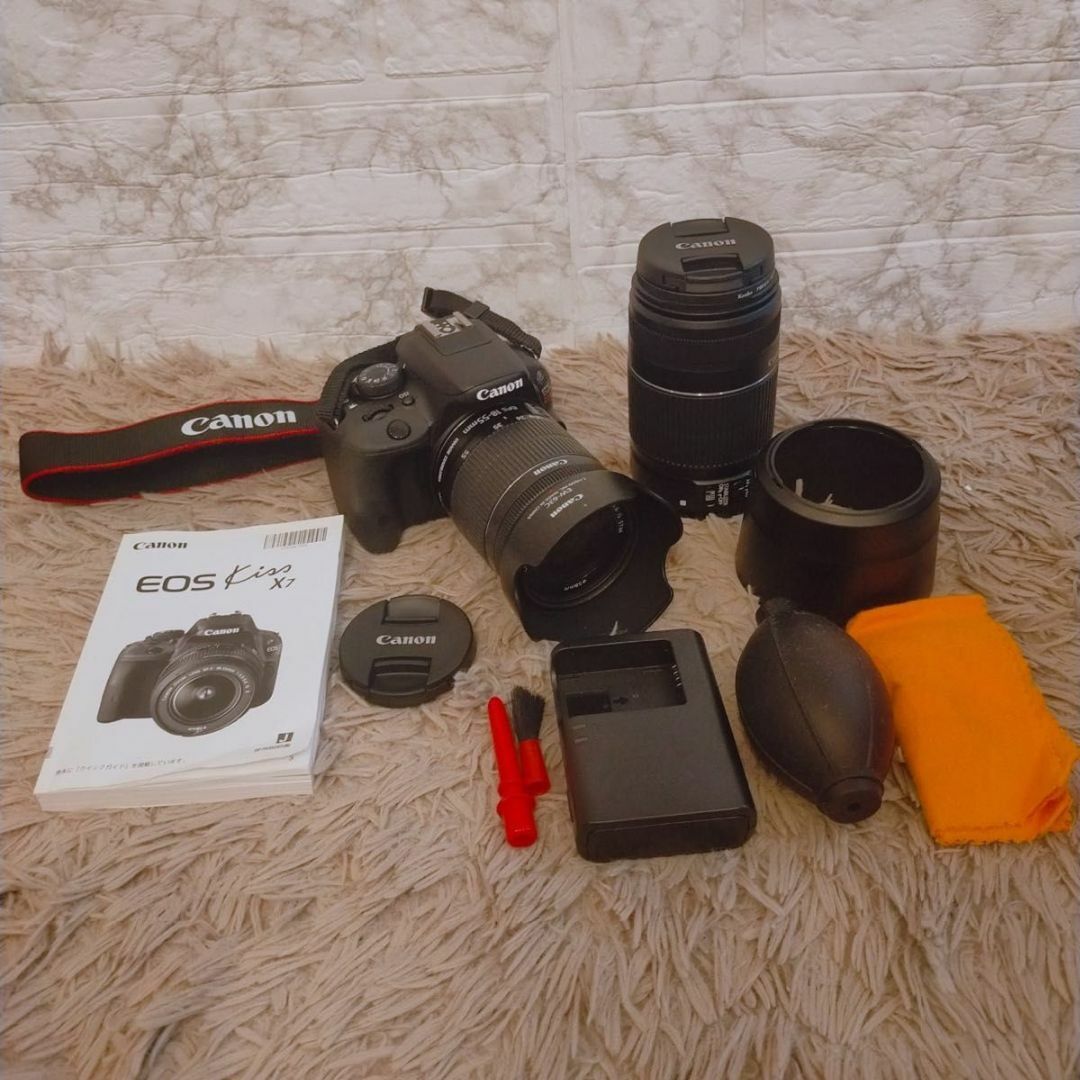 Canon - 美品 Canon EOS Kiss X7 ダブル レンズ キットの通販 by