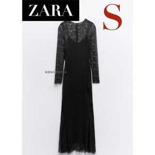 【新品未使用】ZARA ザラ　ミディ丈 レースワンピース　アイボリー　Ｌ　レア