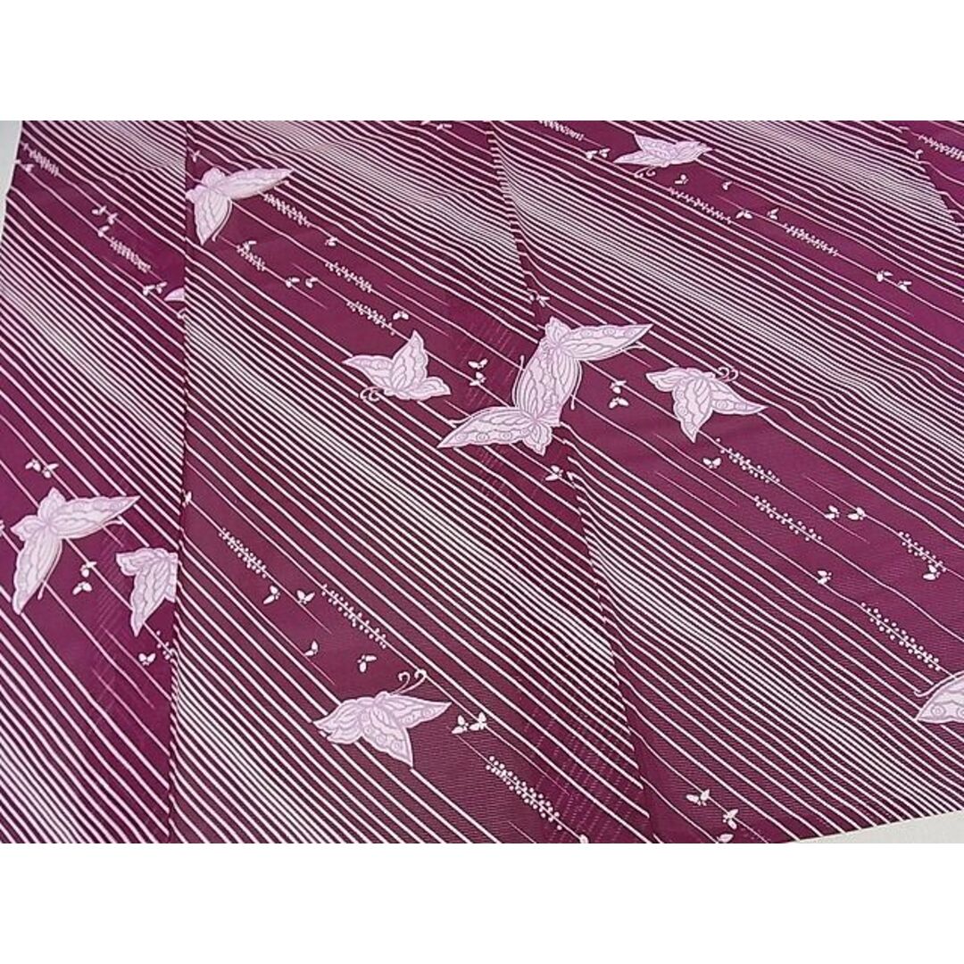 平和屋川間店■夏物　小紋　絽　舞蝶文　洗える着物　tx8235 レディースの水着/浴衣(着物)の商品写真