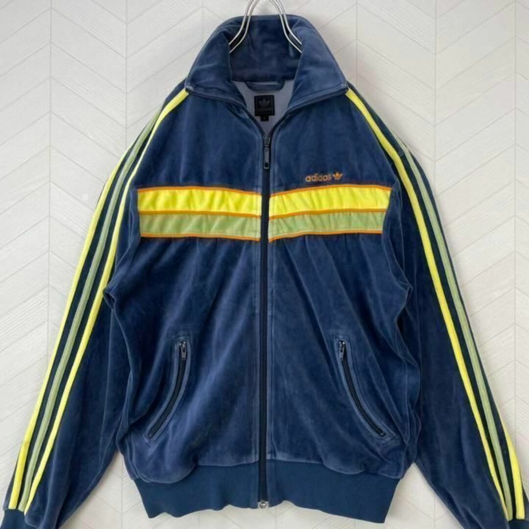 adidas - 激レア90s アディダス トラックジャケット ベロア 刺繍ロゴ