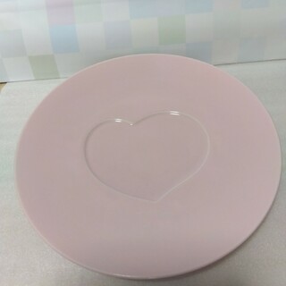 【未使用】ハート皿27cmディナー皿　 日本製ピンク　 ペアセット(食器)