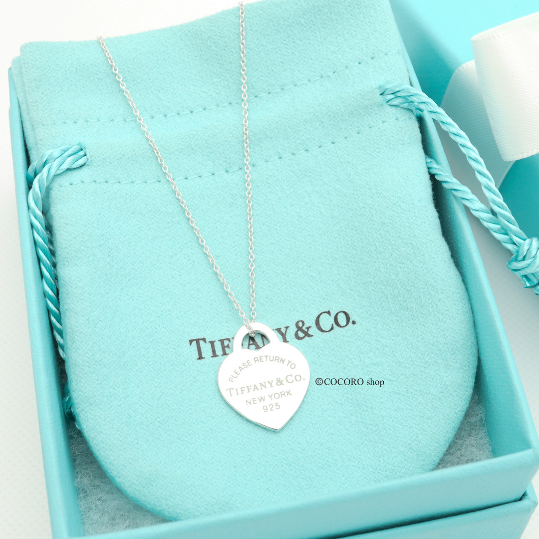 【極美品】TIFFANY&Co. ブルー エナメル ハート タグ ネックレス 1