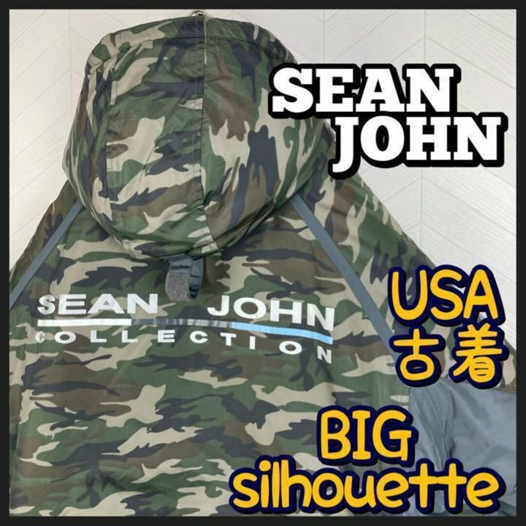 SEAN JOHN】ショーンジョン 迷彩 中綿 ダウンJKT B系 ストリート-