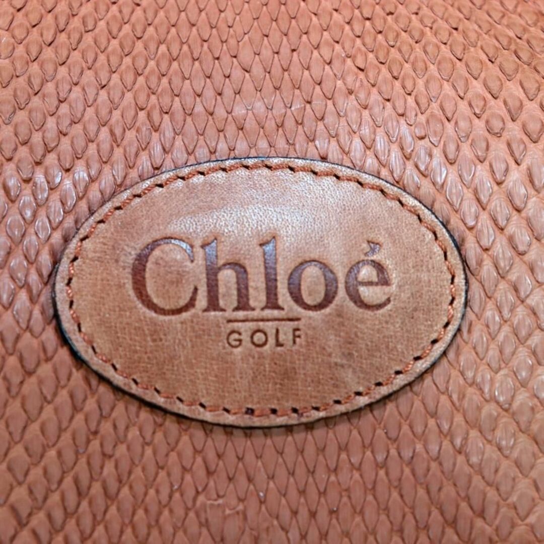 Chloe クロエ パイソンボストンバッグ ピンクベージュ 大容量旅行バッグ