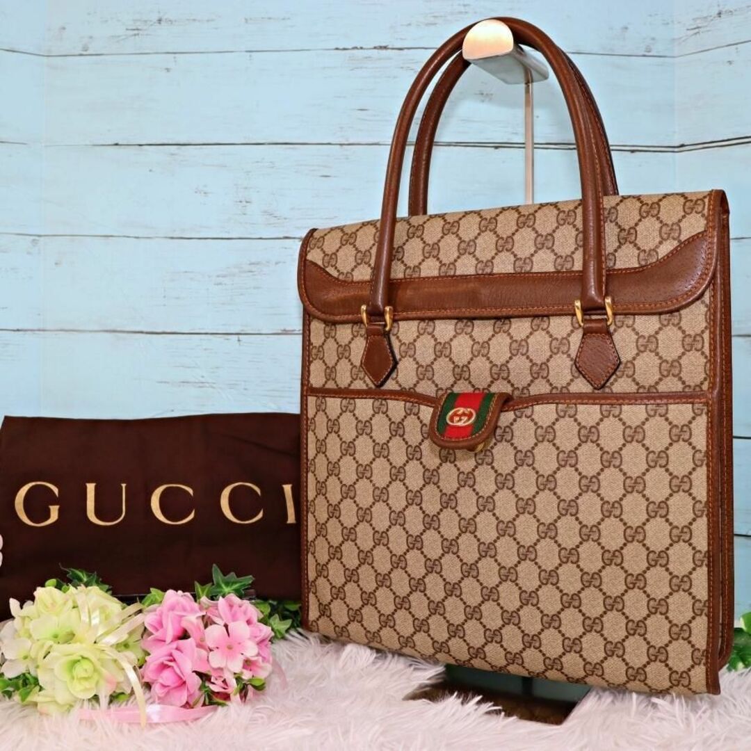 Gucci   オールドグッチ シェリーライン ハンドバッグ GGスプリーム A4