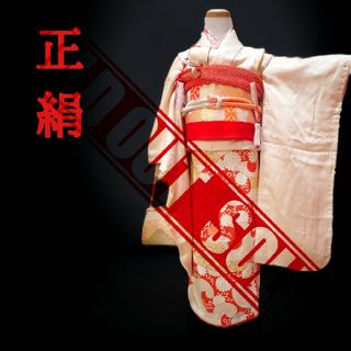 ★sold out★　7歳　正絹白菊唐草　七五三　お着物フルセット　アンティーク(和服/着物)