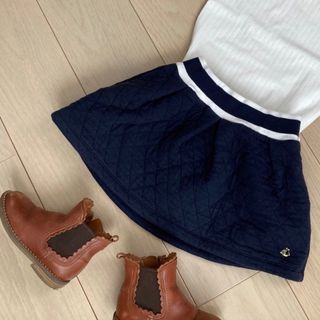 プチバトー(PETIT BATEAU)のプチバトー★キルティングフレアスカート(スカート)