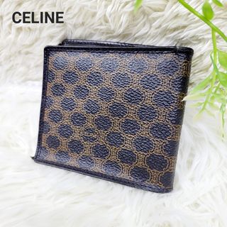 CELINE セリーヌ 折財布 財布 マカダム PVC ブラック