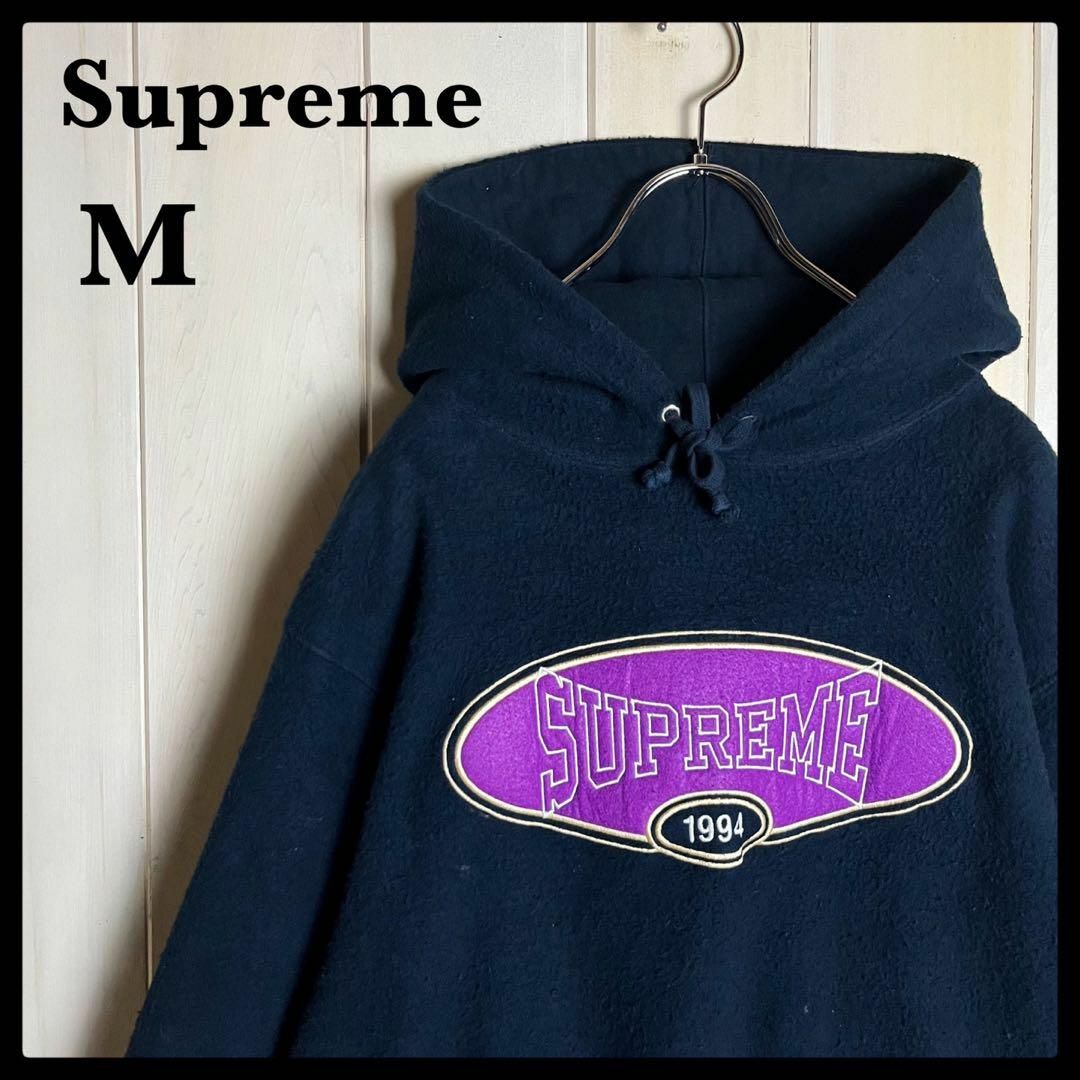 WITHアパレル【即完売モデルL】Supreme 刺繍ロゴ 即完売 超人気 希少 パーカー