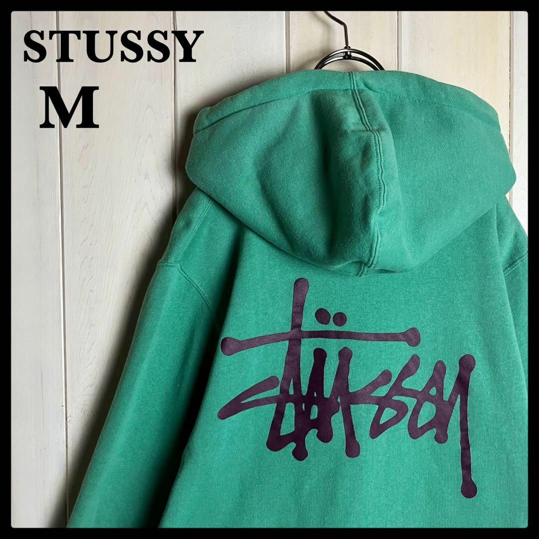 00s STUSSY 両面プリント ロゴ フーディー パーカー