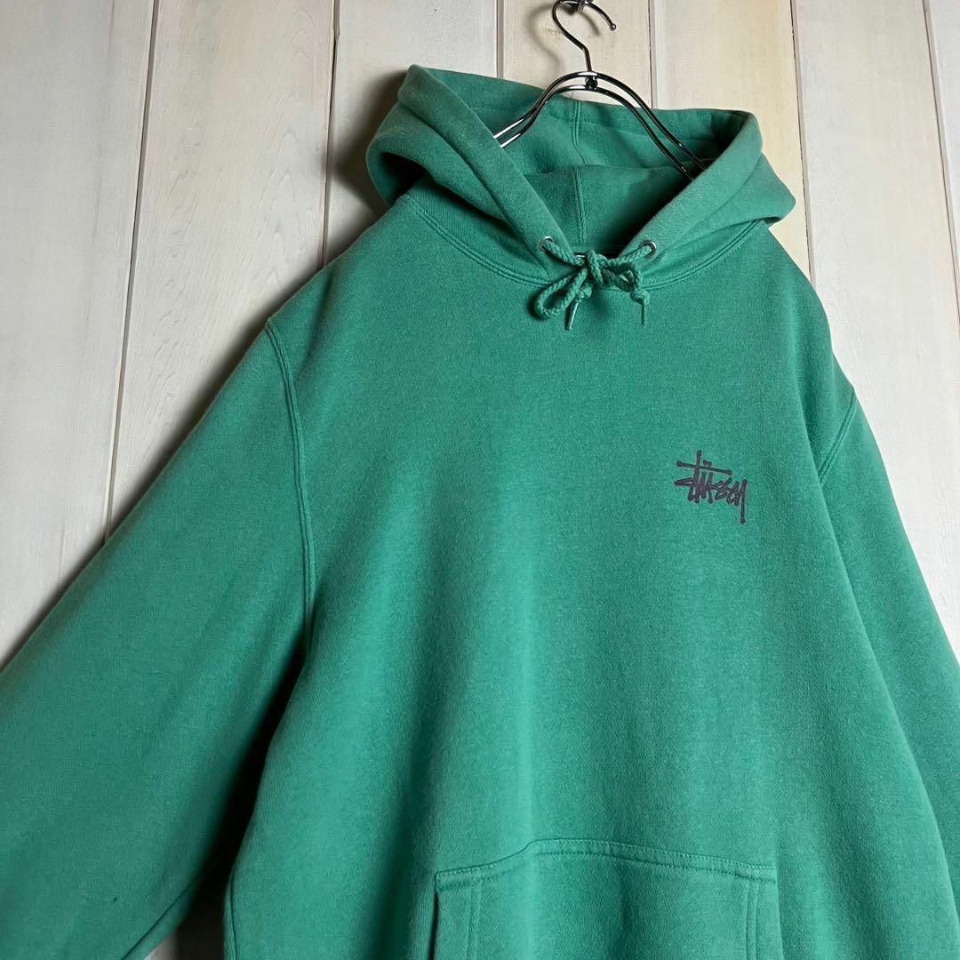 【即完売モデル】Stussy バックプリント 両面ロゴ 大人気入手困難 パーカー