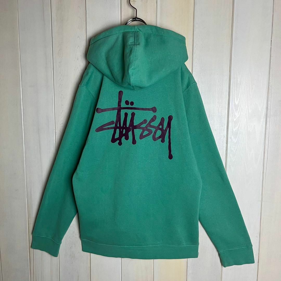 【即完売モデル】Stussy バックプリント 両面ロゴ 大人気入手困難 パーカー