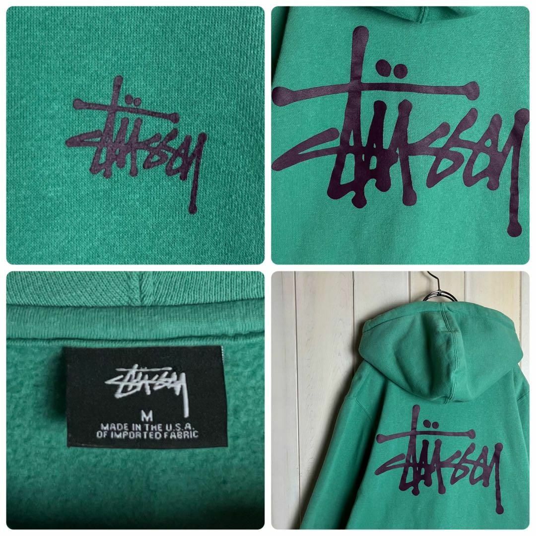 00s STUSSY 両面プリント ロゴ フーディー パーカー