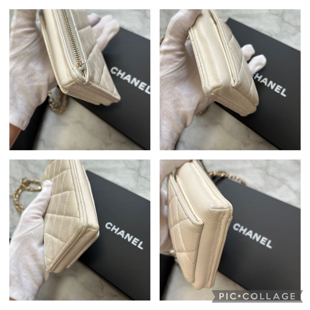 シャネル CHANEL マトラッセ スマホショルダー ホワイト