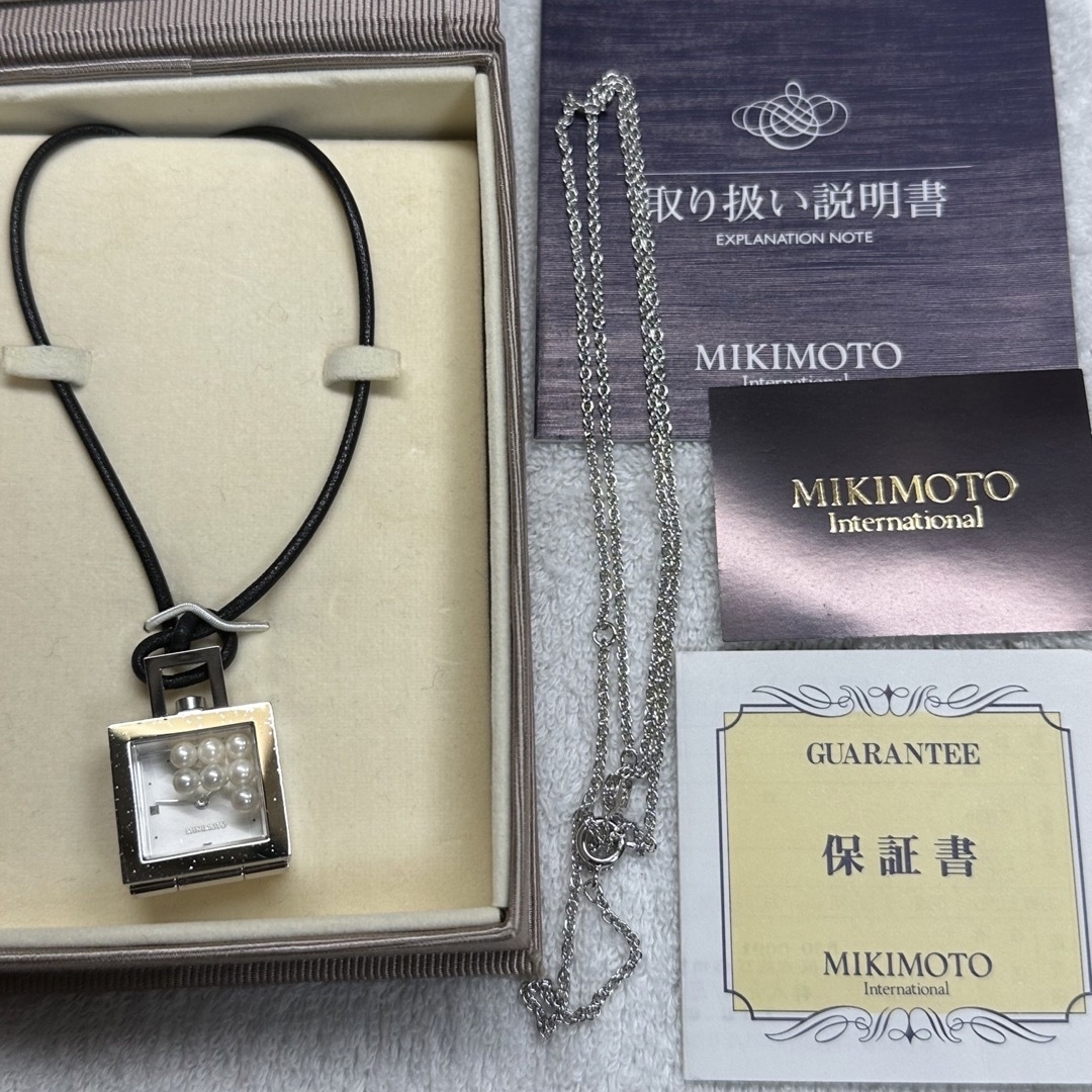 MIKIMOTO 時計 ペンダントトップ ネックレス パール ブラック