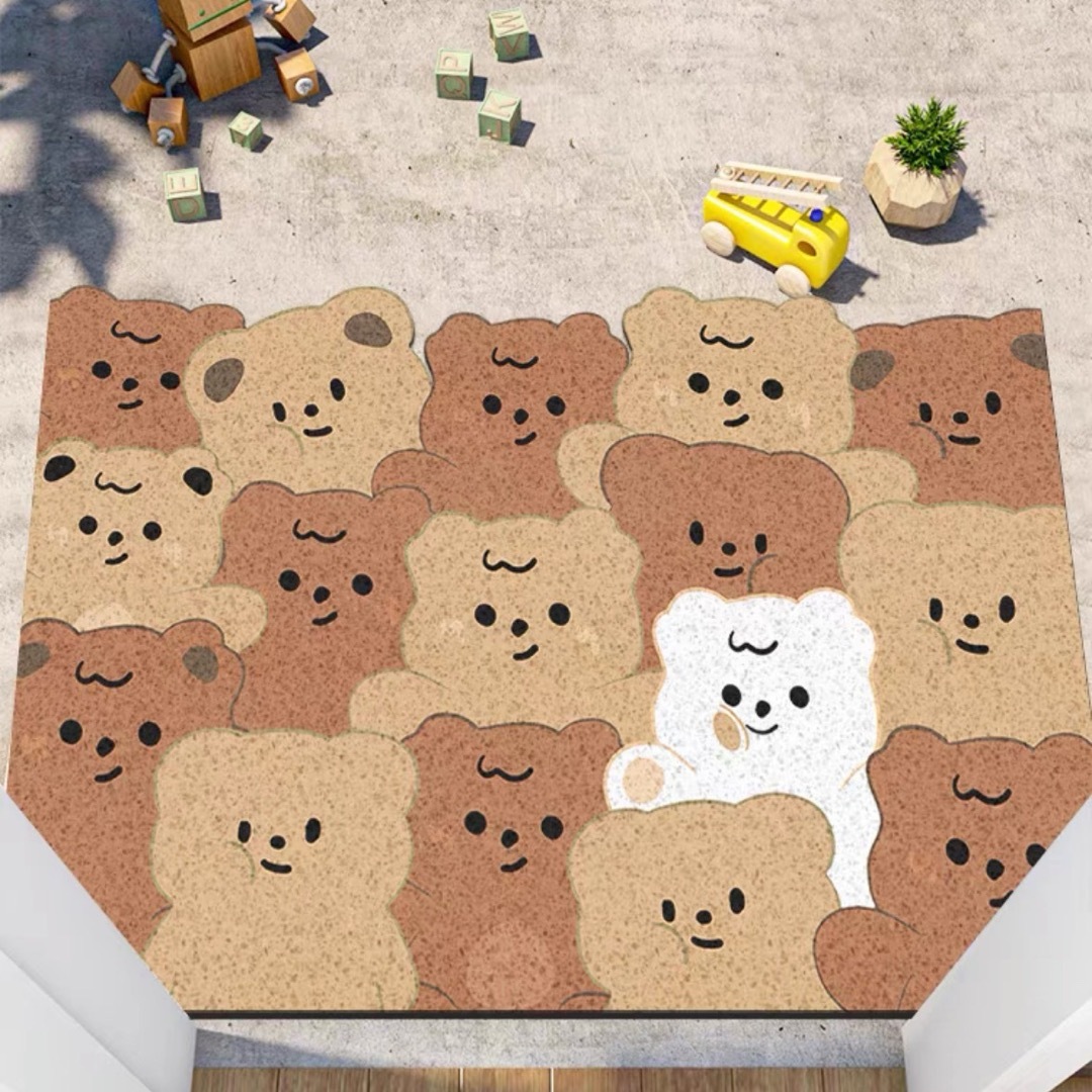 ラグマット 泥落とし 洗える 玄関マット 屋外 屋内 カーペット クマ熊　 | フリマアプリ ラクマ