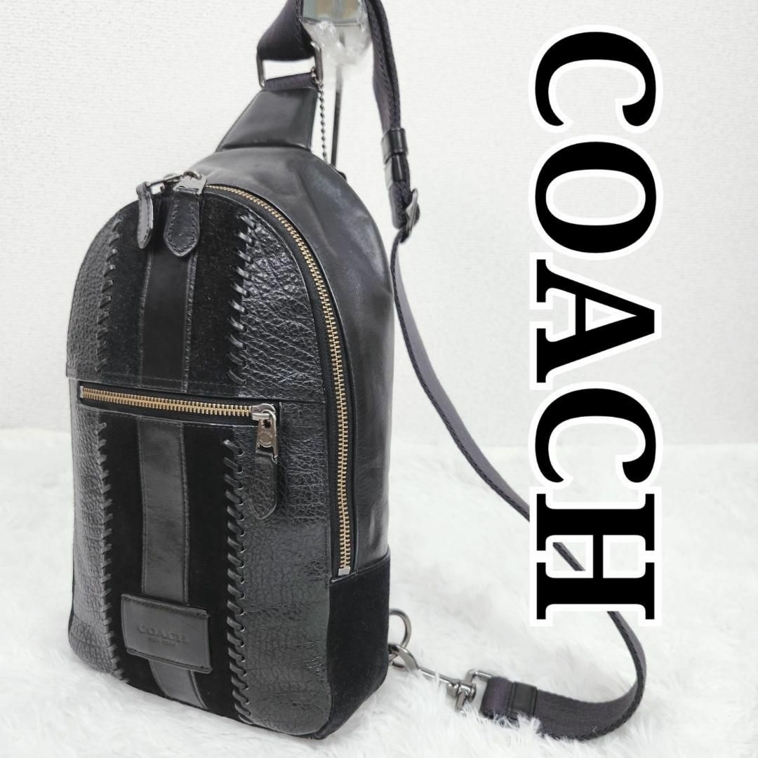 美品】COACH コーチ ボディーバッグ ショルダーバッグ レザー ブラック