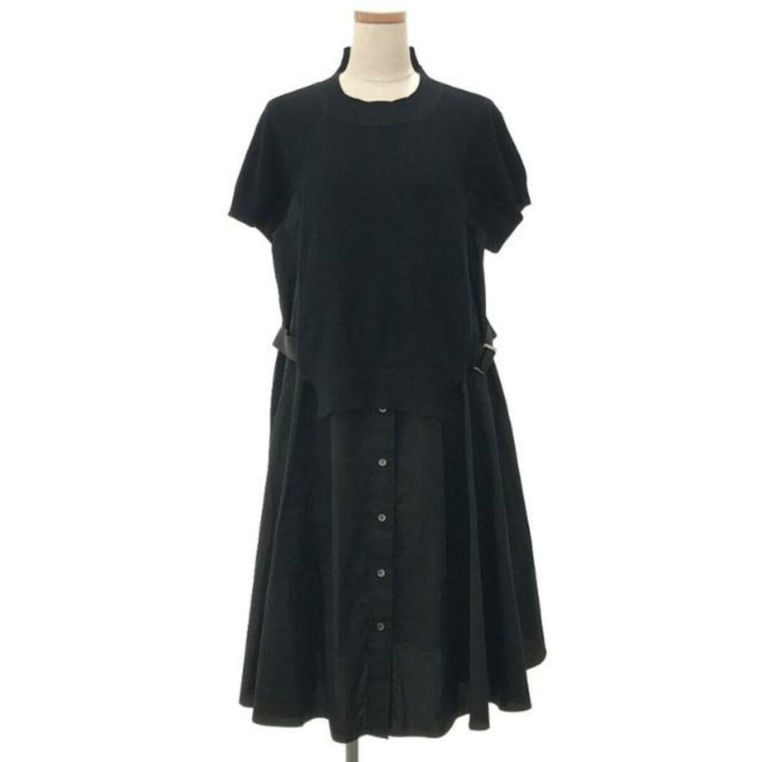 sacai / サカイ | Cotton Knit Dress ワンピース | 1 | ブラック | レディース