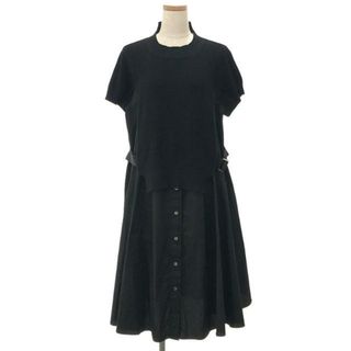 サカイ(sacai)のsacai / サカイ | Cotton Knit Dress ワンピース | 1 | ブラック | レディース(ロングワンピース/マキシワンピース)