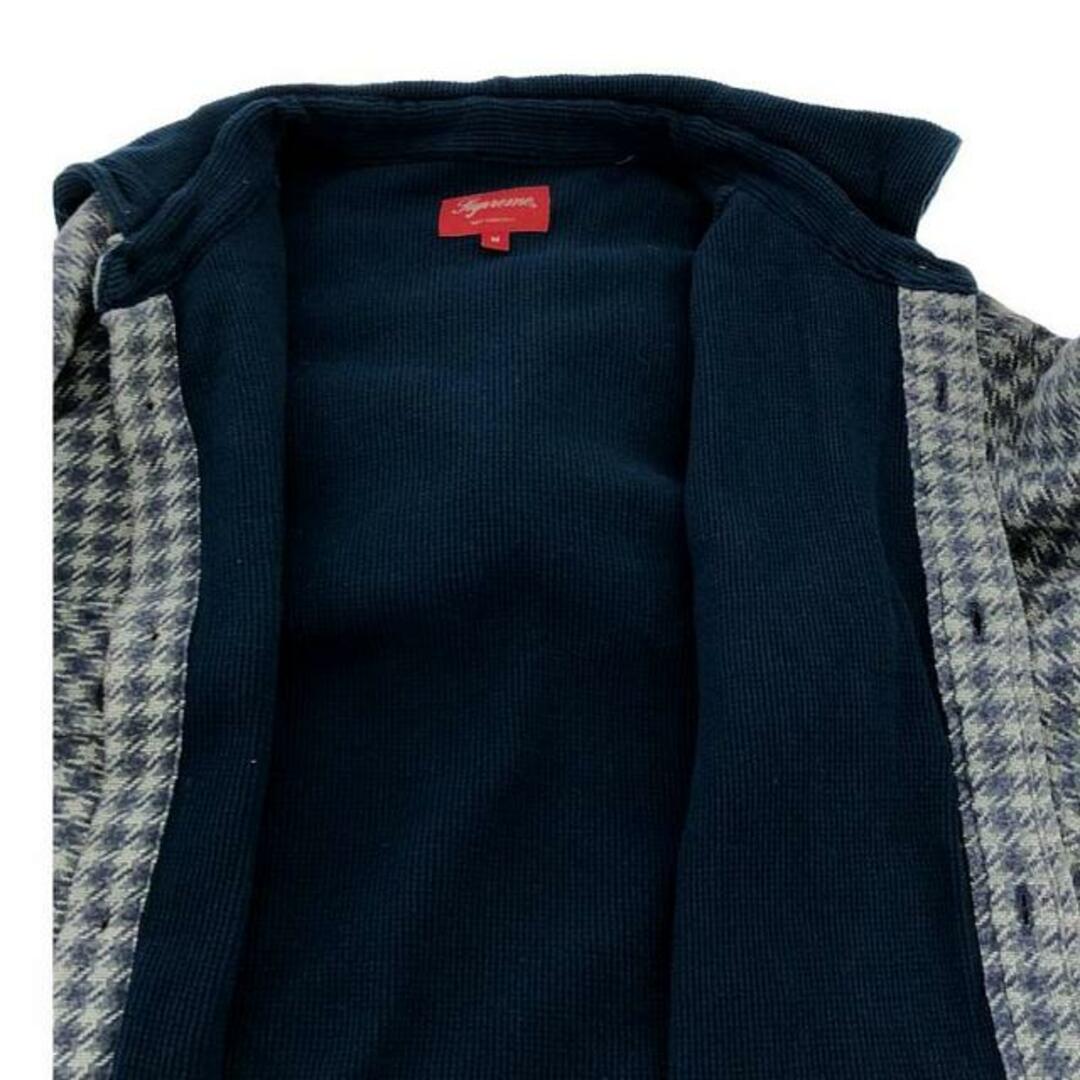 Supreme(シュプリーム)のSUPREME / シュプリーム | 2022AW | Houndstooth Flannel Hooded Shirt / フランネル サーマル パーカー シャツ | M | ブルー | メンズ メンズのトップス(Tシャツ/カットソー(七分/長袖))の商品写真