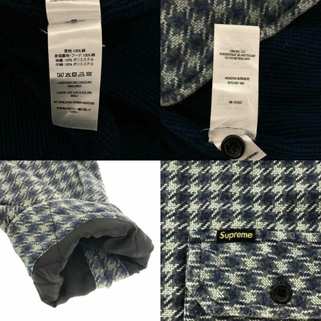 Supreme(シュプリーム)のSUPREME / シュプリーム | 2022AW | Houndstooth Flannel Hooded Shirt / フランネル サーマル パーカー シャツ | M | ブルー | メンズ メンズのトップス(Tシャツ/カットソー(七分/長袖))の商品写真