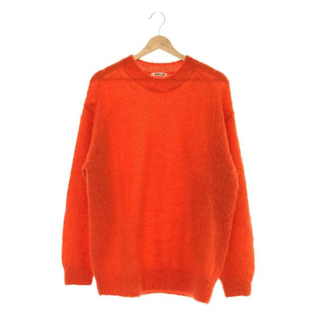 【新品】  AURALEE / オーラリー | 2022AW | BRUSHED SUPER KID MOHAIR KNIT / スーパーキッド モヘヤ ニット | 3 | orange | レディース