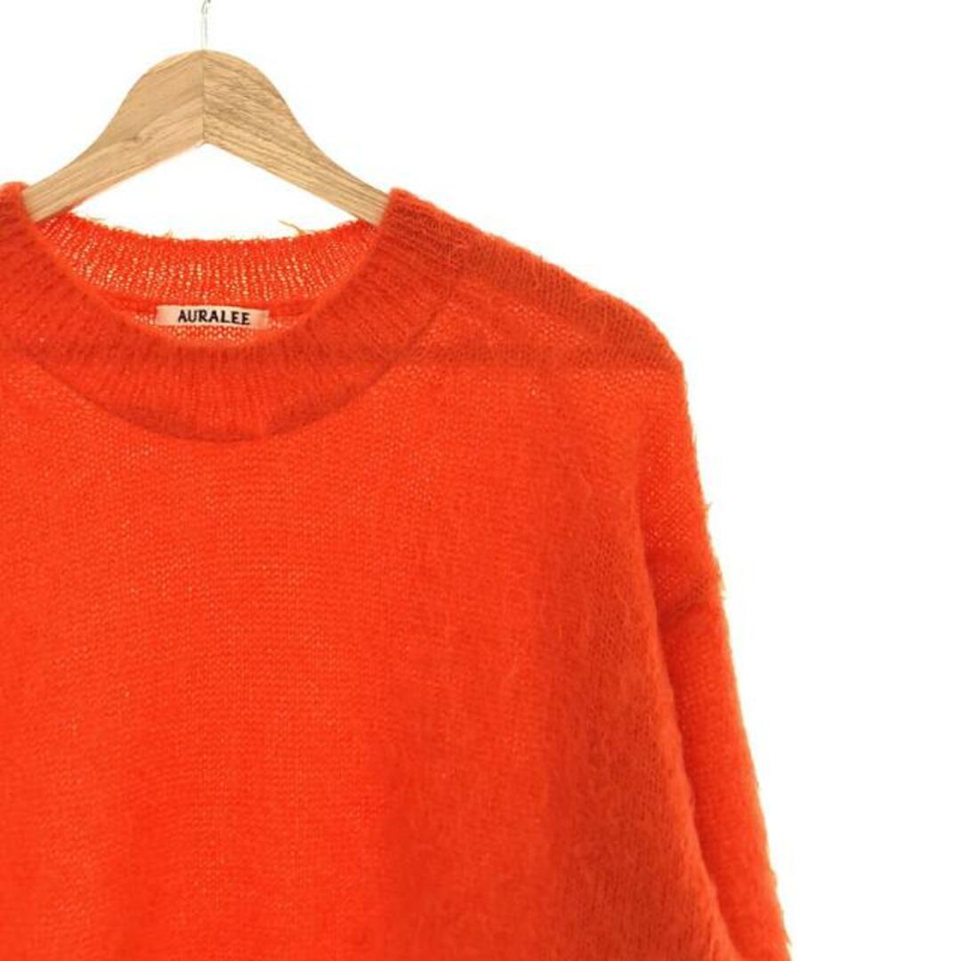 【新品】  AURALEE / オーラリー | 2022AW | BRUSHED SUPER KID MOHAIR KNIT / スーパーキッド モヘヤ ニット | 3 | orange | レディース