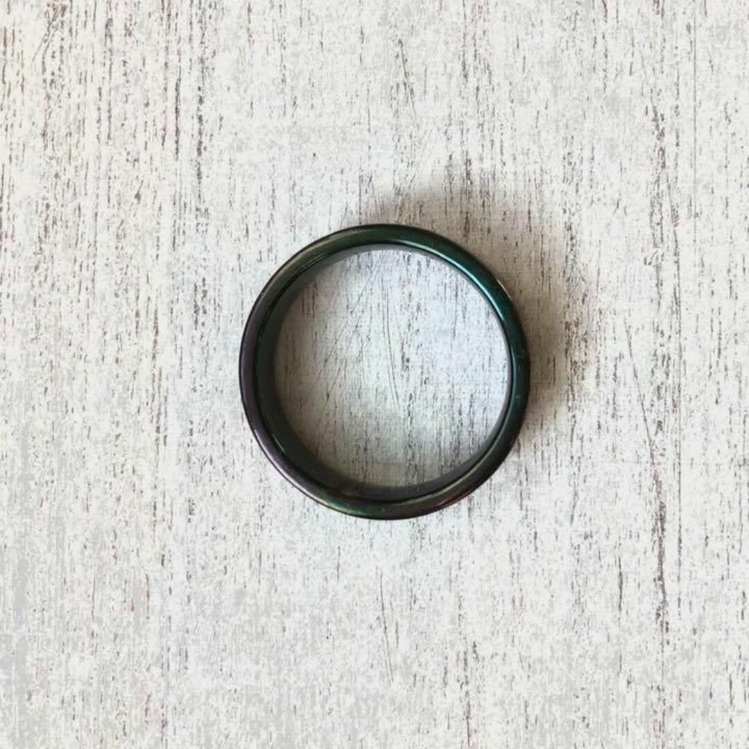 アレルギー対応！ステンレス製 平打ち5mmブラックリング 指輪 メンズのアクセサリー(リング(指輪))の商品写真