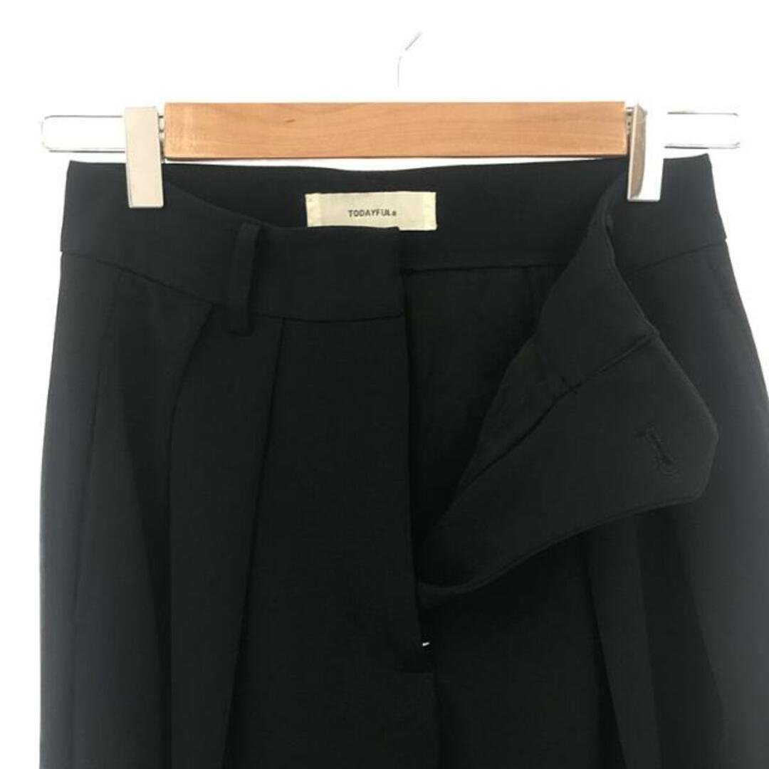 【美品】 TODAYFUL / トゥデイフル | ダブルタック ツイル トラウザーズ | 36 | ブラック | レディース