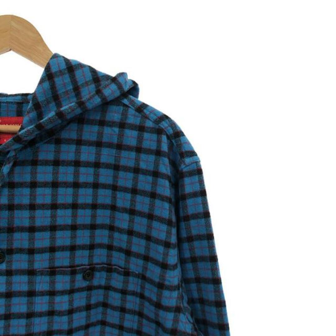 SUPREME / シュプリーム | 2022SS | Mini Plaid Hooded Shirt / ミニ プレイド フーデッド シャツ | L | ブルー | メンズ 1