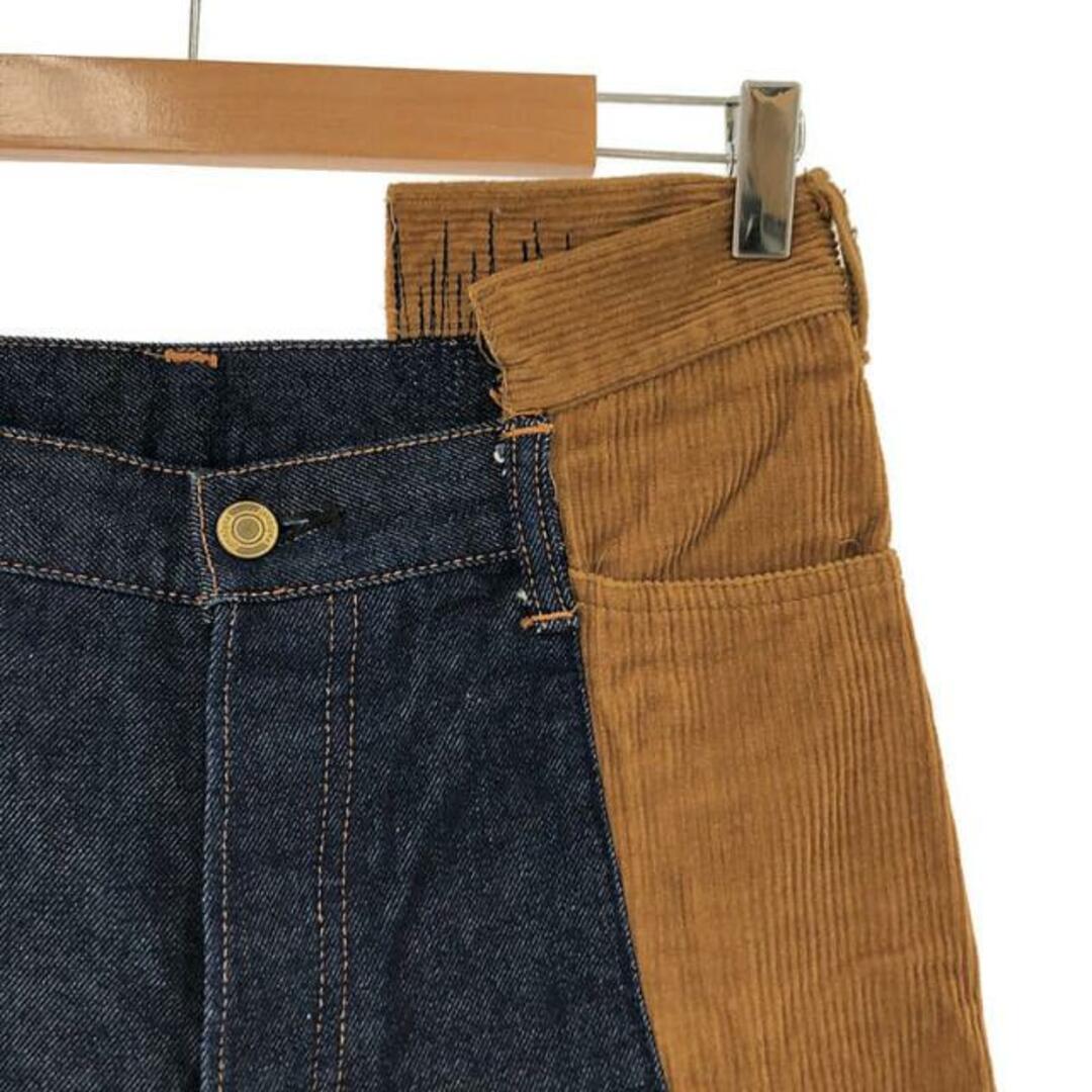 【美品】 jonnlynx / ジョンリンクス | 再構築 コーデュロイ切替 カットオフ デニムパンツ | 29 | インディゴ/ブラウン | レディース