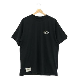 ダブルタップス(W)taps)の【美品】  WTAPS / ダブルタップス | 2023SS | FABRICATION / SS / POLY. COOLMAX / ロゴ Tシャツ | 1 | BLACK | メンズ(Tシャツ/カットソー(半袖/袖なし))