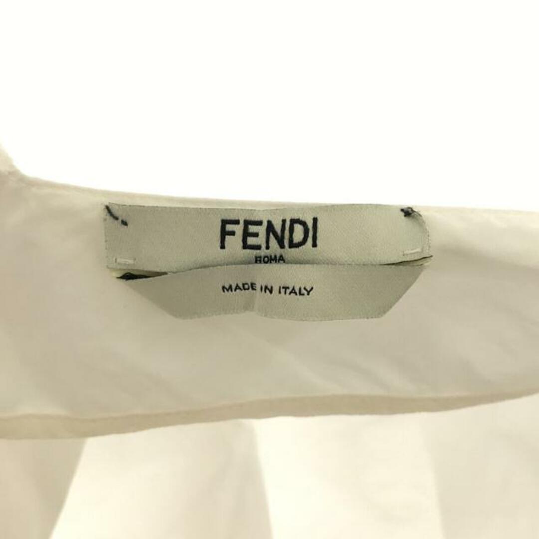 FENDI(フェンディ)のFENDI / フェンディ | バックオープン ギャザースリーブ プルオーバー チュニック ブラウス | 40 | ホワイト | レディース レディースのトップス(シャツ/ブラウス(半袖/袖なし))の商品写真