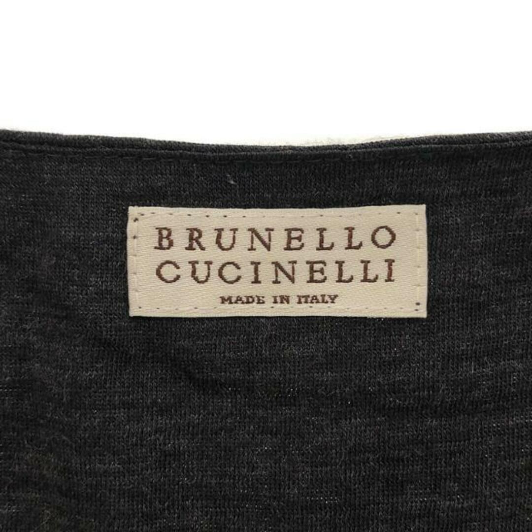 BRUNELLO CUCINELLI(ブルネロクチネリ)のBRUNELLO CUCINELLI / ブルネロクチネリ | Vネック ウエストギャザー ノースリーブワンピース | M | グレー | レディース レディースのワンピース(ロングワンピース/マキシワンピース)の商品写真