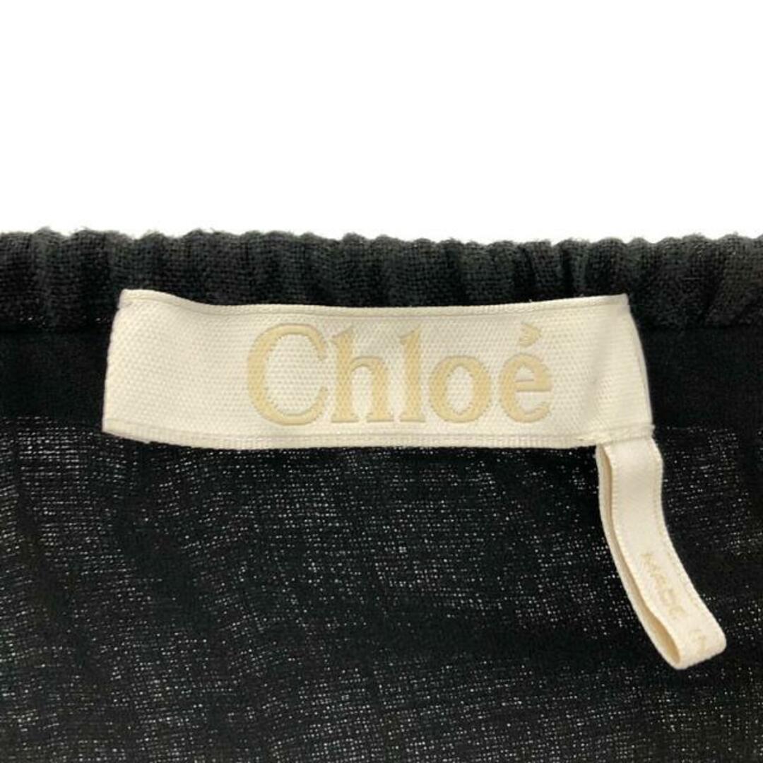 Chloe / クロエ | リネン タイバック ドレス ワンピース | 36 | ブラック | レディース