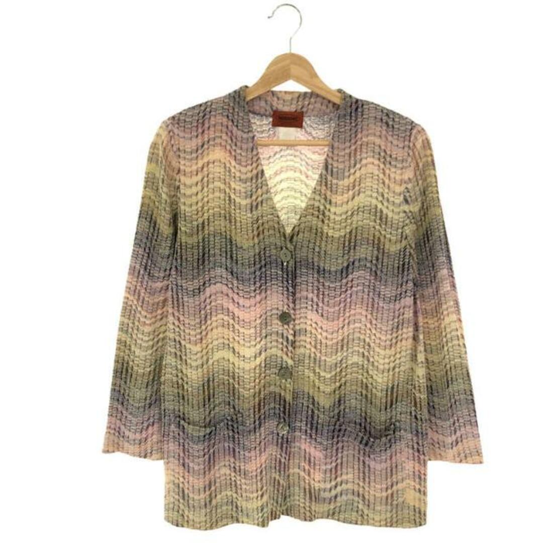 MISSONI(ミッソーニ)のMISSONI / ミッソーニ | Vネック メッシュニット カーディガン | 44 | マルチカラー | レディース レディースのトップス(カーディガン)の商品写真