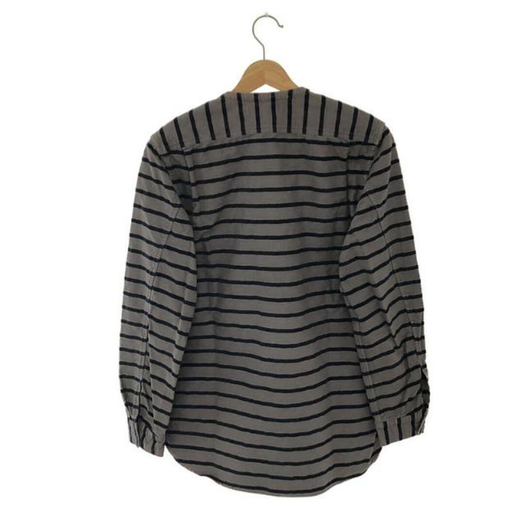 nonnative(ノンネイティブ)のnonnative / ノンネイティブ | ボーダー トラベラーシャツ | 0 | グレー | メンズ メンズのトップス(Tシャツ/カットソー(七分/長袖))の商品写真