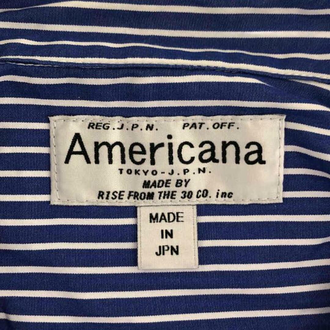 AMERICANA(アメリカーナ)の【美品】  Americana / アメリカーナ | ストライプシャツ | ブルー | レディース レディースのトップス(シャツ/ブラウス(長袖/七分))の商品写真